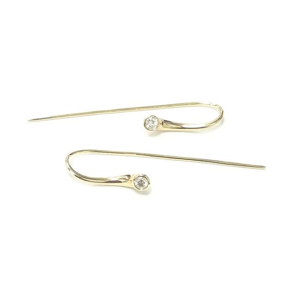 .33 CTW Bezel Set Diamond Threader Earrings 14K Yellow Gold Confer’s Jewelers Bellefonte, PA