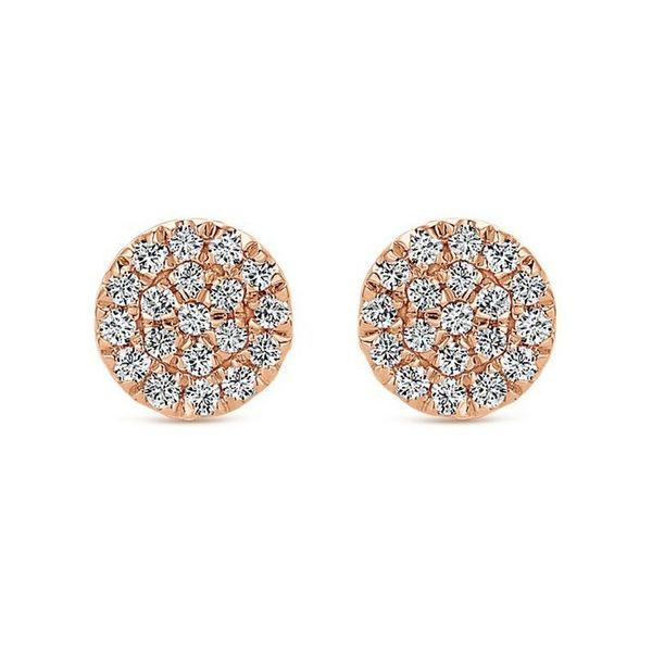 14K Rose Gold Diamond Cluster Earrings Confer’s Jewelers Bellefonte, PA