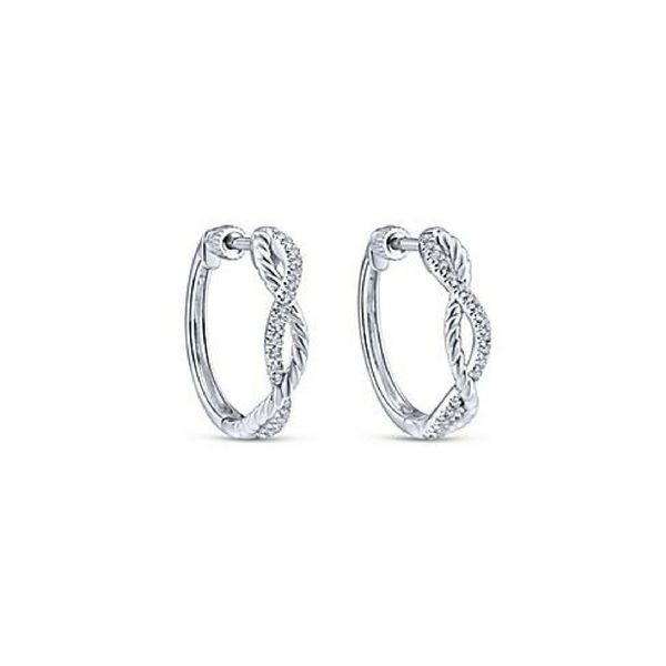 Gabriel NY .13CTW Diamond Twist Hoop Earring 14K White Gold Confer’s Jewelers Bellefonte, PA