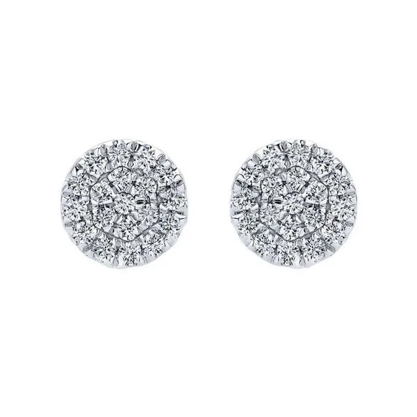 Gabriel NY .15 CTW Diamond Cluster Earrings 14K White Gold Confer’s Jewelers Bellefonte, PA