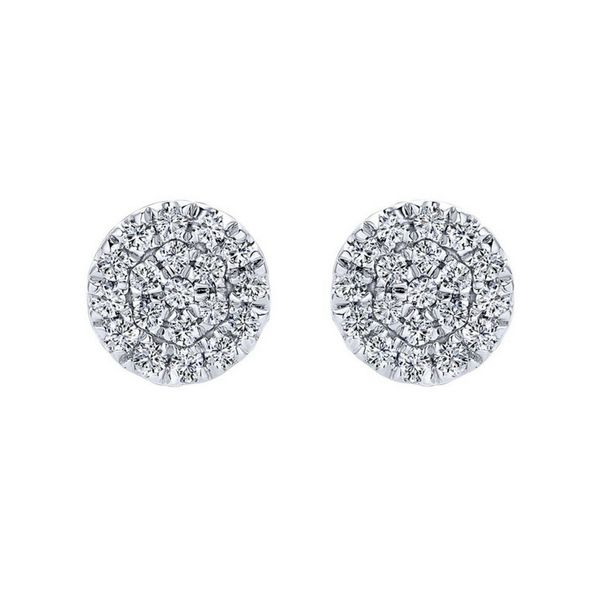 Gabriel NY .15 CTW Diamond Cluster Earrings 14K White Gold Confer’s Jewelers Bellefonte, PA