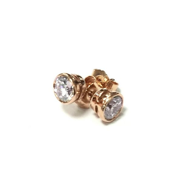 .75 CTW Diamond Bezel Set Stud Earrings 14K Rose Gold Confer’s Jewelers Bellefonte, PA