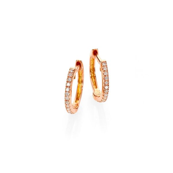.12 CTW Diamond Huggy Hoop Earring 14K Rose Gold Confer’s Jewelers Bellefonte, PA