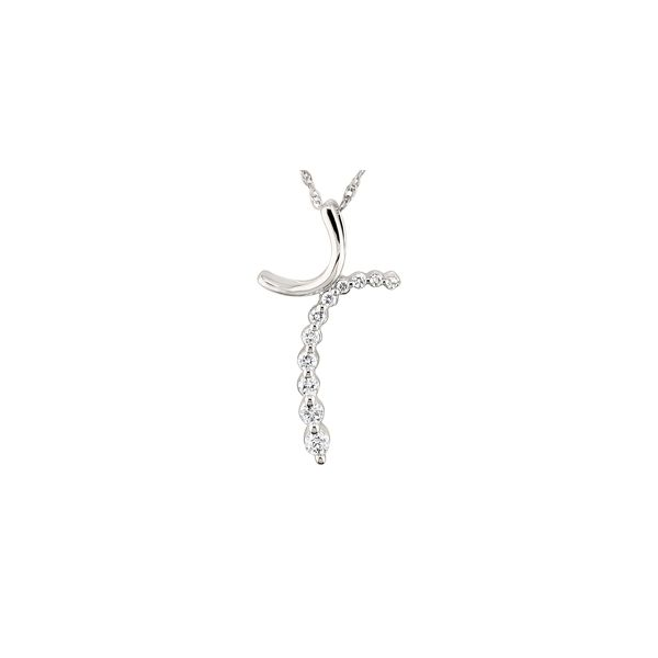 14k white gold diamond journey pendant