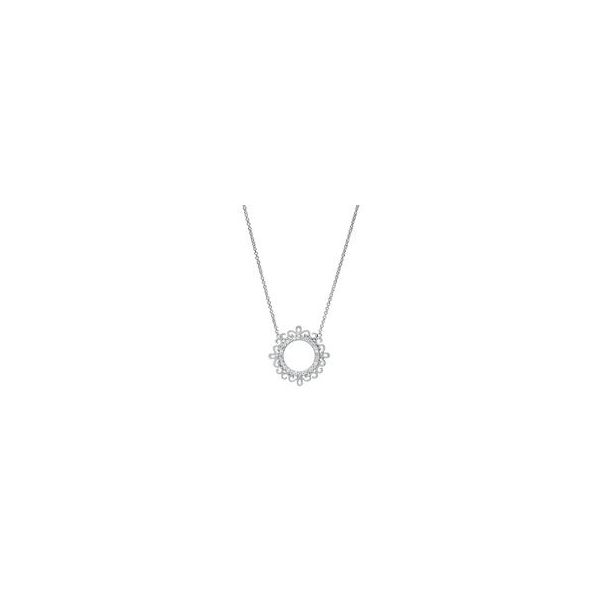 Gabriel NY Diamond Filigree Circle Pendant .17ctw 14K White Gold Confer’s Jewelers Bellefonte, PA