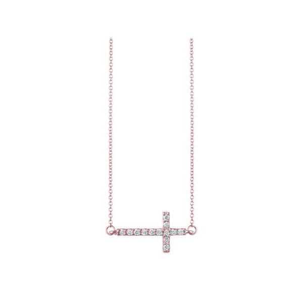 Sideways Diamond Cross Pendant .15ctw 14K White Gold Confer’s Jewelers Bellefonte, PA