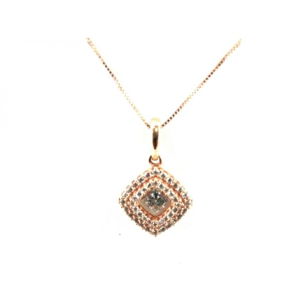 Halo Dancing Diamond Pendant .63ctw 14K Rose Gold Confer’s Jewelers Bellefonte, PA