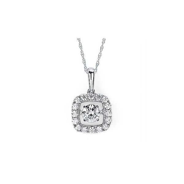 Halo Dancing Diamond Pendant .50ctw 14K White Gold Confer’s Jewelers Bellefonte, PA