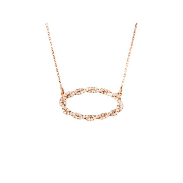 Frederic Sage Diamond Twisted Oval Pendant .47ctw 14K Rose Gold Confer’s Jewelers Bellefonte, PA