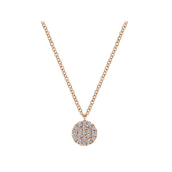 14k Rose Gold Diamond Cluster Necklace Confer’s Jewelers Bellefonte, PA