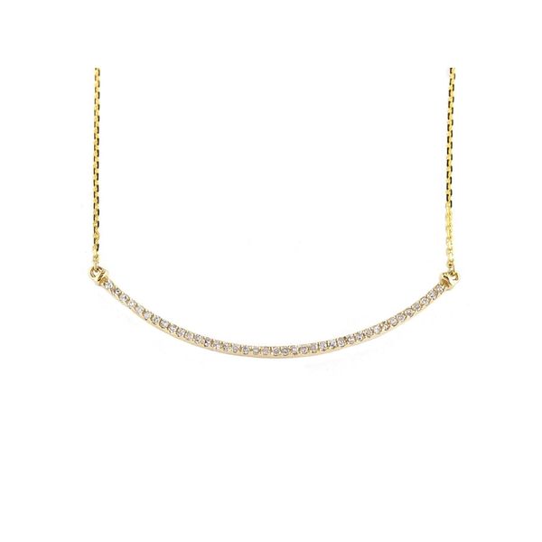 14K Pave Diamond Curved Bar Necklace Confer’s Jewelers Bellefonte, PA