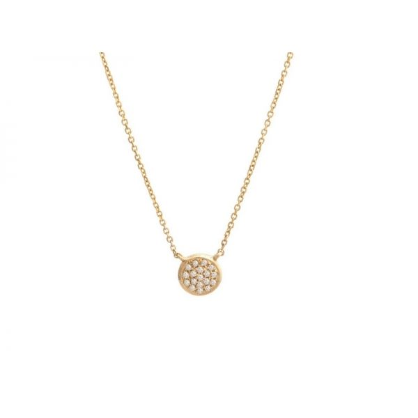 14k Pave Diamond Disc Necklace Confer’s Jewelers Bellefonte, PA