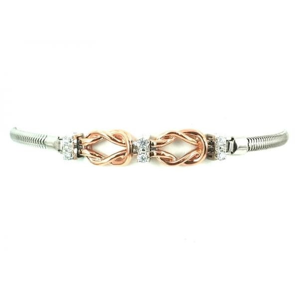 14k Rose & White Gold .03ctw Diamond Add-A-Link Bracelet Confer’s Jewelers Bellefonte, PA