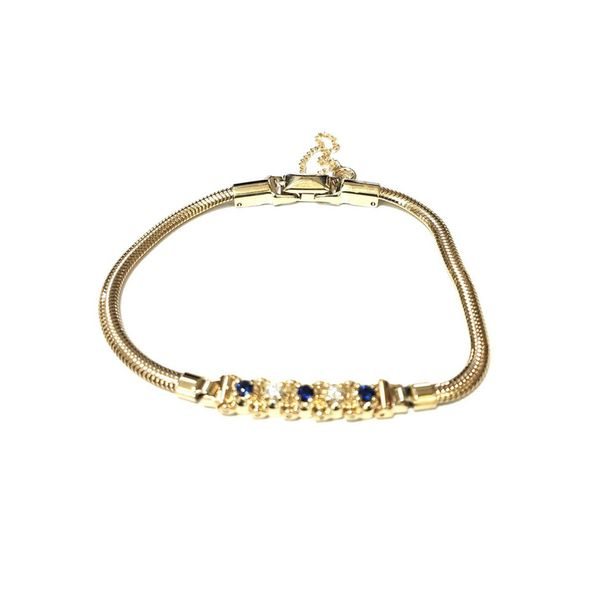 14K Gold Blue Sapphire & Diamond Add-A-Link Bracelet Confer’s Jewelers Bellefonte, PA