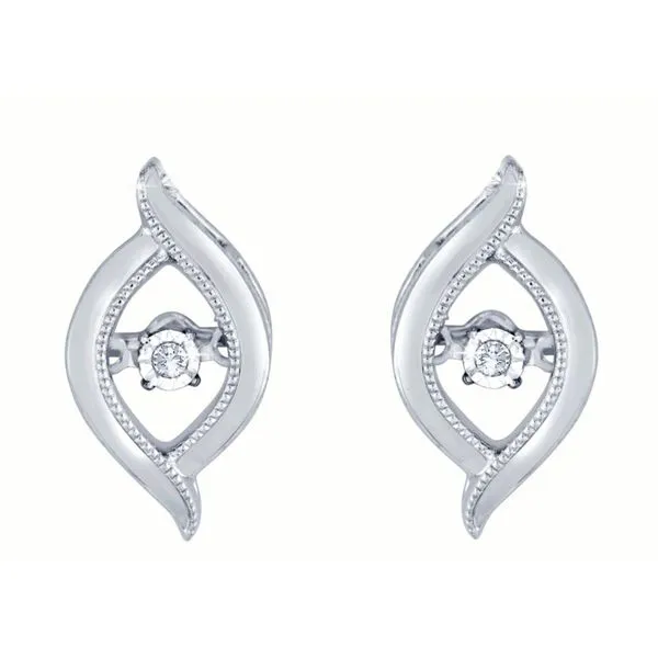 Sterling Silver .02ctw Dancing Diamond Marquise Shaped Earrings Confer’s Jewelers Bellefonte, PA