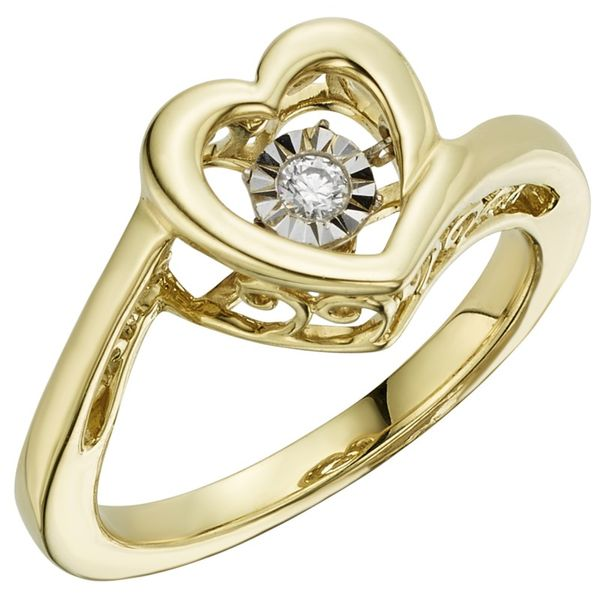 10K Yellow Gold .05ct Dancing Diamond Heart Ring Confer’s Jewelers Bellefonte, PA