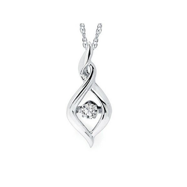 Sterling Silver Twisted Marquise Dancing Diamond Pendant Confer’s Jewelers Bellefonte, PA
