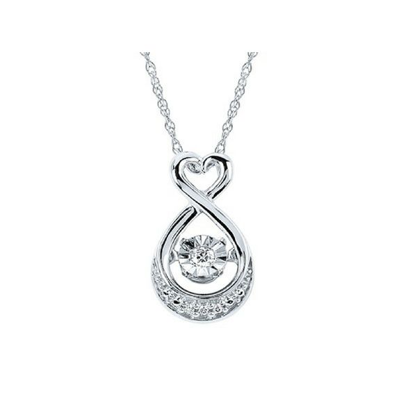 Sterling Silver Infinity Heart Dancing Diamond Pendant Confer’s Jewelers Bellefonte, PA