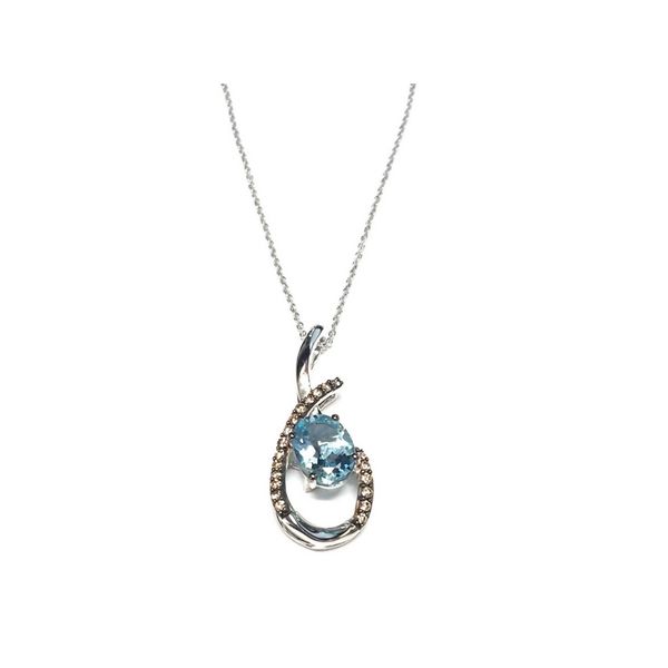 LeVian 14K Gold Aquamarine & Chocolate Diamonds Pendant Confer’s Jewelers Bellefonte, PA
