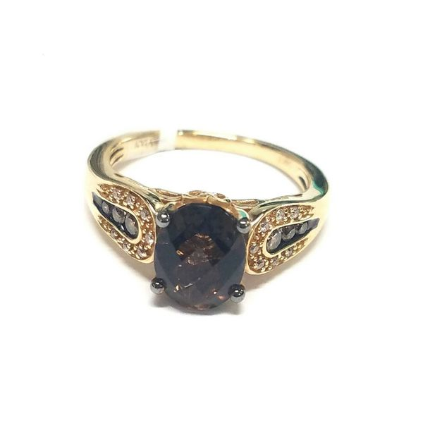LeVian 14K Gold Smokey Quartz, Chocolate & Vanilla Diamonds Ring Confer’s Jewelers Bellefonte, PA