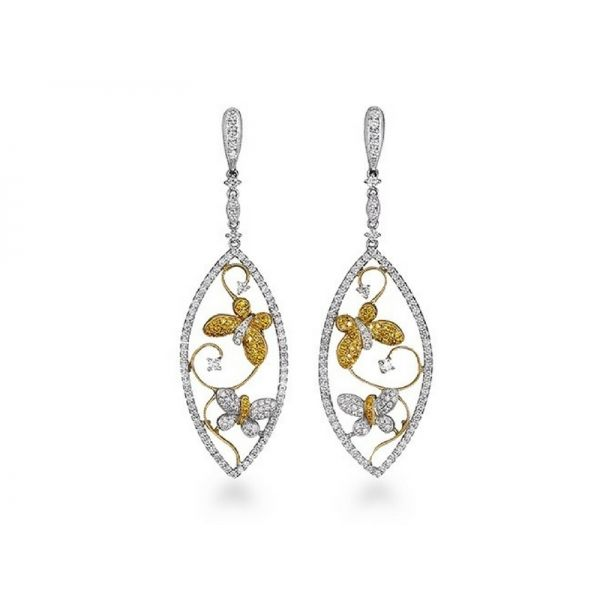 18K White Gold Yellow Diamond Earrings Confer’s Jewelers Bellefonte, PA