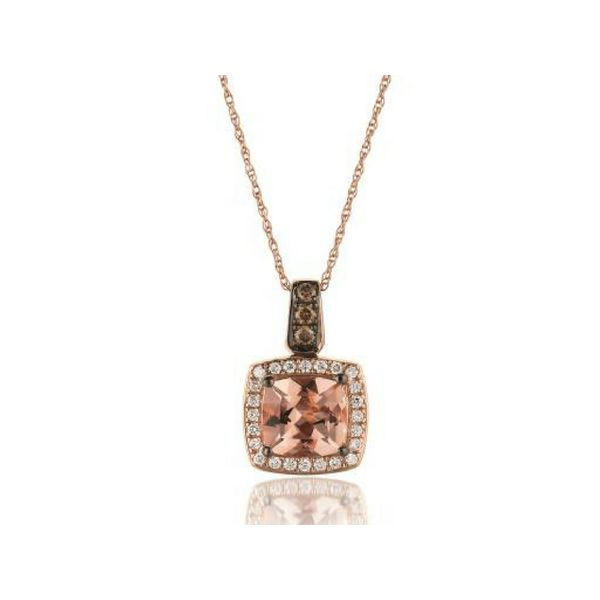 LeVian 14K Rose Gold Morganite, Chocolate & Vanilla Diamond Pendant Confer’s Jewelers Bellefonte, PA