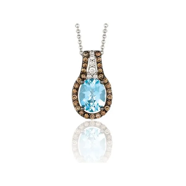 LeVian 14K Gold Aquamarine, Chocolate & Vanilla Diamond Pendant Confer’s Jewelers Bellefonte, PA