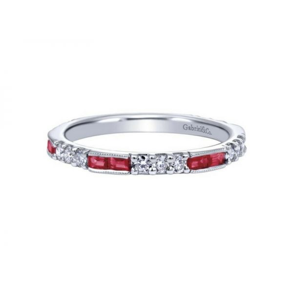 14K White Gold Ruby & Diamond Band Ring Confer’s Jewelers Bellefonte, PA