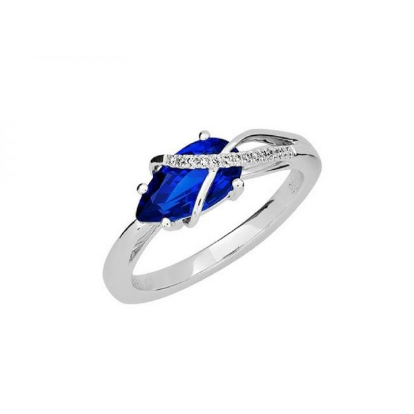 14K Lab Created Blue Sapphire & Diamond Ring Confer’s Jewelers Bellefonte, PA