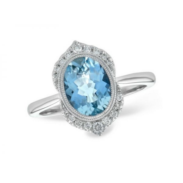 14K Gold Aquamarine & Diamond Ring Confer’s Jewelers Bellefonte, PA