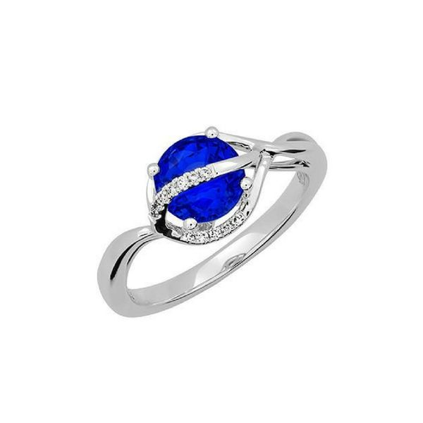 14K Gold Lab Created Blue Sapphire & Diamond Ring Confer’s Jewelers Bellefonte, PA