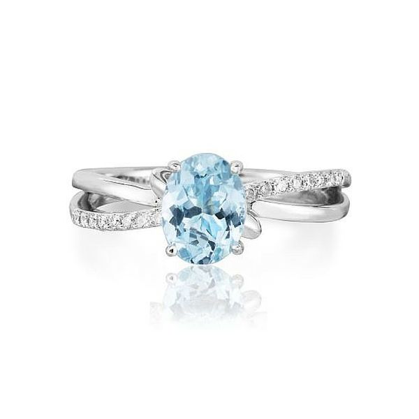 14K Gold Aquamarine & Diamond Ring Confer’s Jewelers Bellefonte, PA