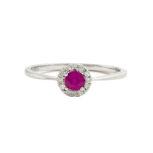 14K Gold Ruby & Diamond Halo Ring Confer’s Jewelers Bellefonte, PA