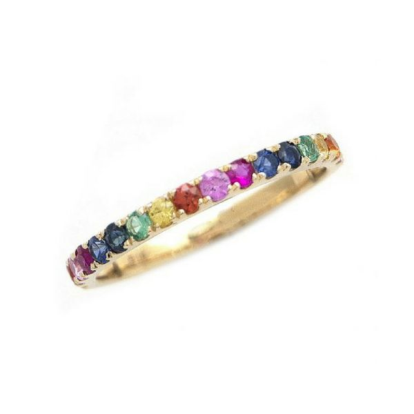 14K Gold Rainbow Gemstone Band Ring Confer’s Jewelers Bellefonte, PA