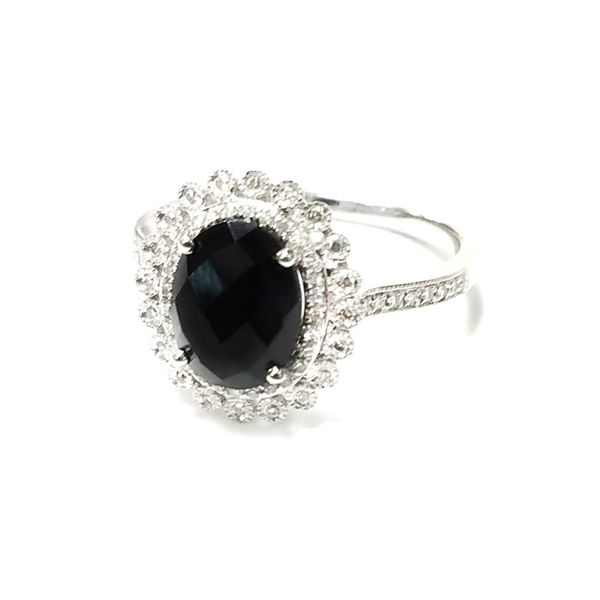 14K Gold Black Onyx & Diamond Halo Ring Confer’s Jewelers Bellefonte, PA