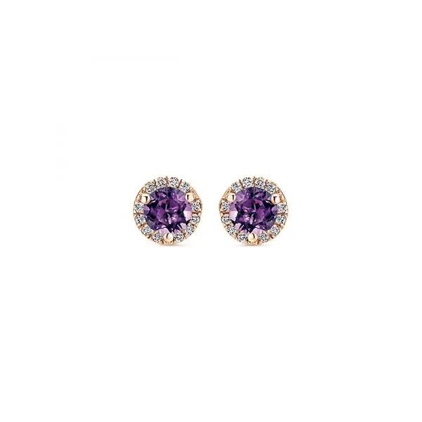 14K Rose Gold Gabriel NY Amethyst & Diamond Earrings Confer’s Jewelers Bellefonte, PA