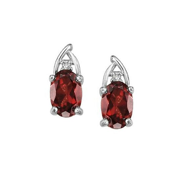 14K White Gold Garnet & Diamond Earrings Confer’s Jewelers Bellefonte, PA