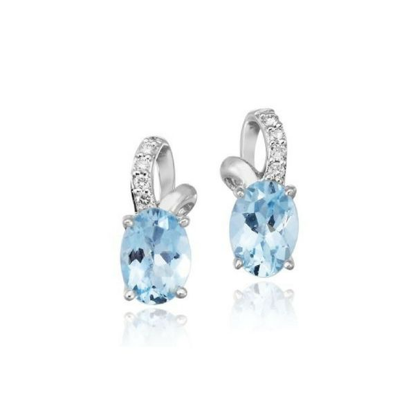 14K White Gold Aquamarine & Diamond Earrings Confer’s Jewelers Bellefonte, PA