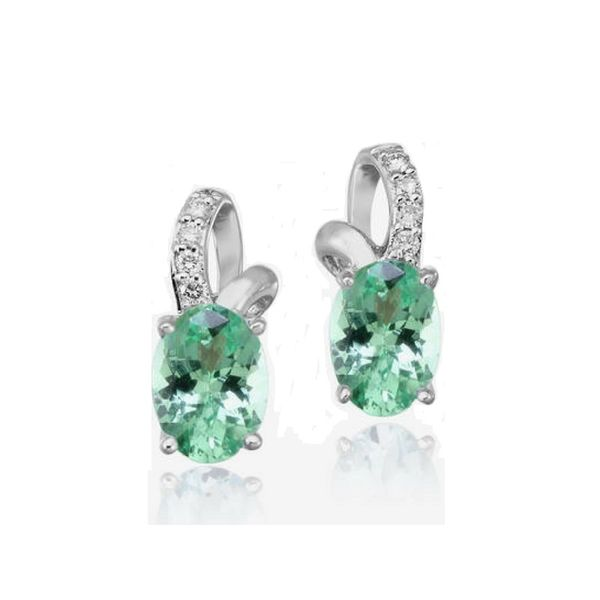14K White Gold Mint Garnet & Diamond Earrings Confer’s Jewelers Bellefonte, PA