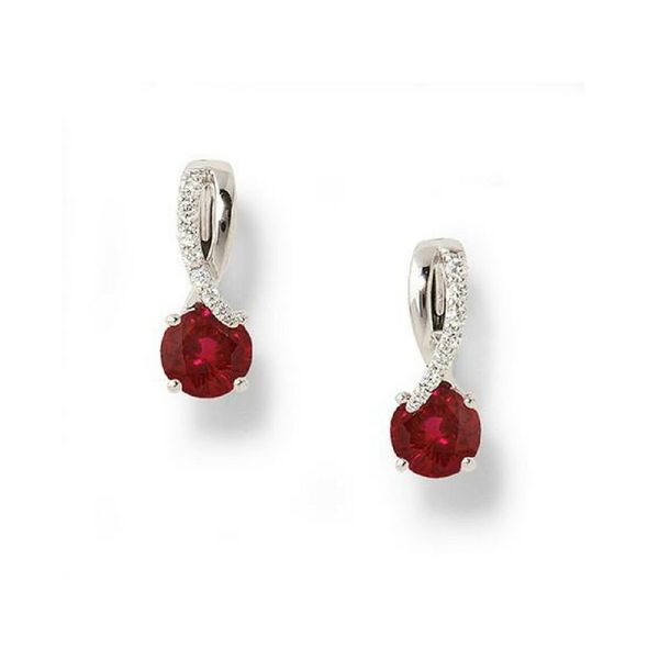 14K Lab Created Ruby & Diamond Earrings Confer’s Jewelers Bellefonte, PA