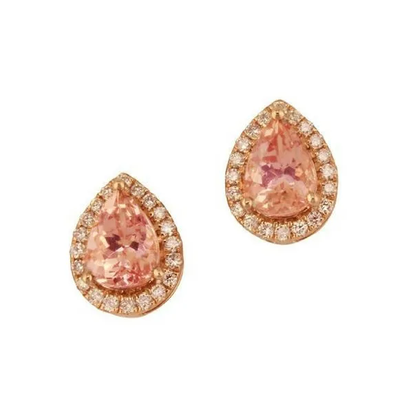 14K Rose Gold Lotus Garnet & Diamond Earrings Confer’s Jewelers Bellefonte, PA