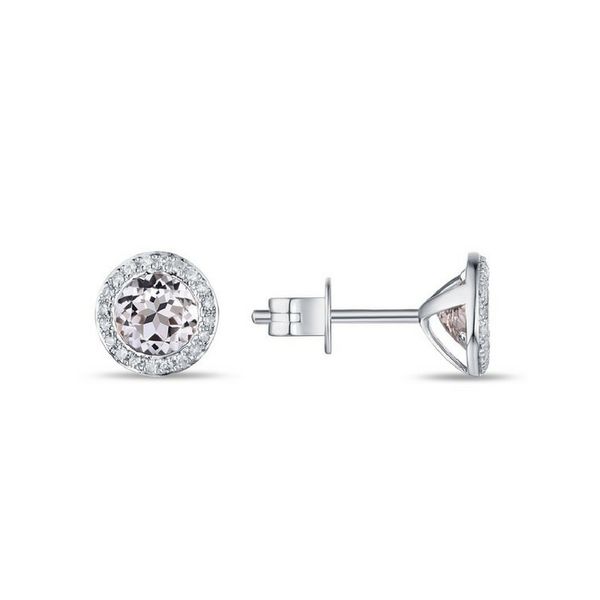 14K White Topaz & Diamond Halo Earrings Confer’s Jewelers Bellefonte, PA
