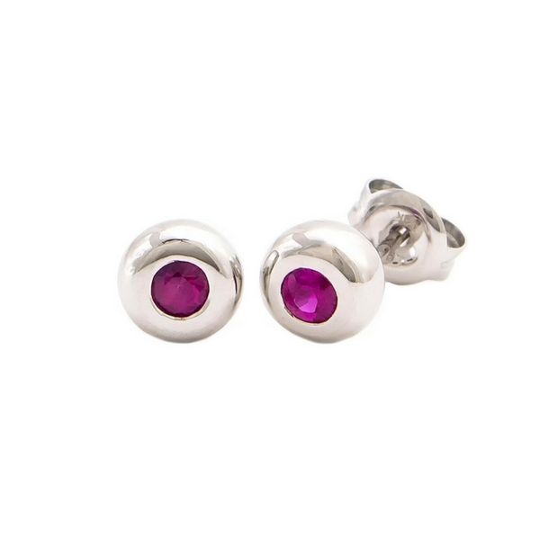 14K Ruby Bezel Set Stud Earrings Confer’s Jewelers Bellefonte, PA