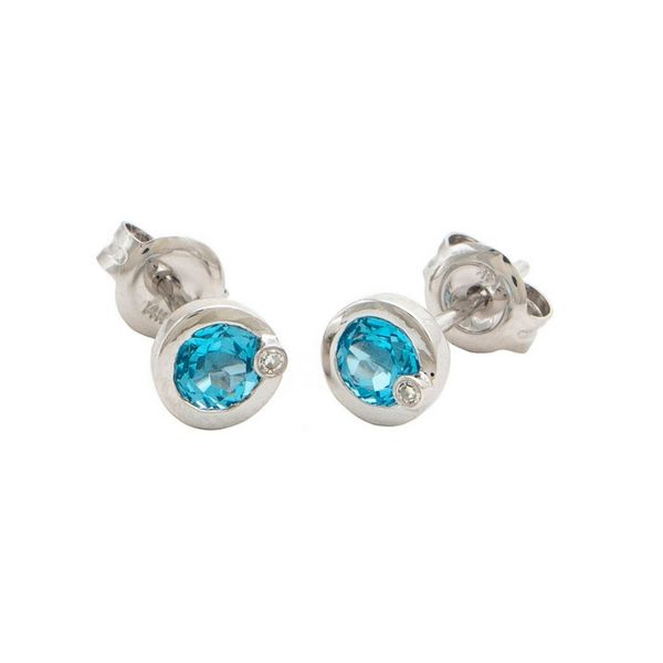 14K Blue Topaz & Diamond Earrings Confer’s Jewelers Bellefonte, PA