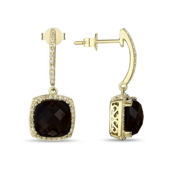 Onyx and Diamond Halo Drop Earrings Confer’s Jewelers Bellefonte, PA
