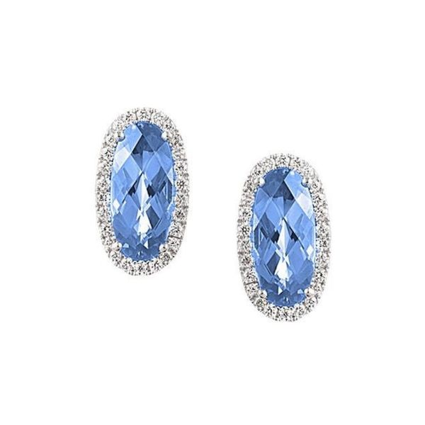 Chatham Created Aqua Spinel and Diamond Earrings Confer’s Jewelers Bellefonte, PA