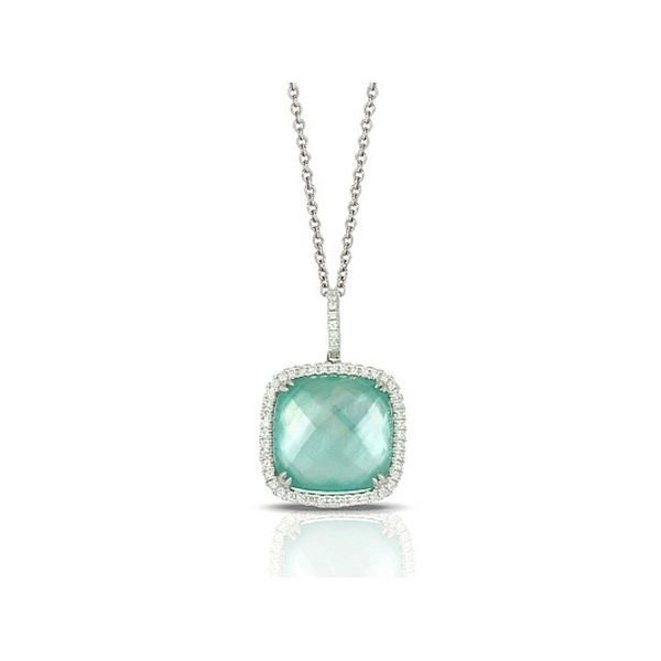 14K Green Amethyst Triplet & Diamond Halo Pendant Confer’s Jewelers Bellefonte, PA