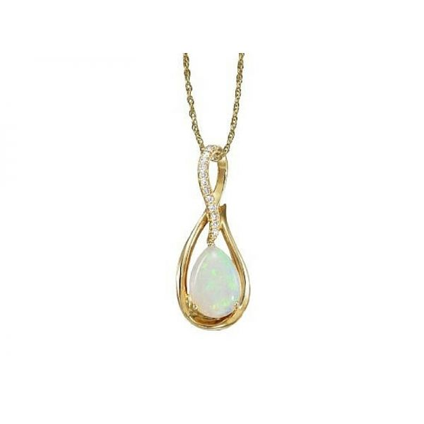 14K Opal & Diamond Pendant Confer’s Jewelers Bellefonte, PA
