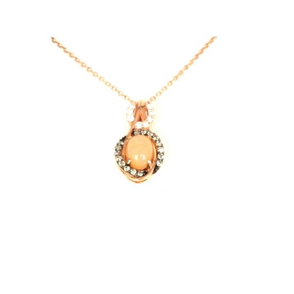 Levian Opal with Chocolate & White Diamond Pendant 14K Rose Gold Confer’s Jewelers Bellefonte, PA