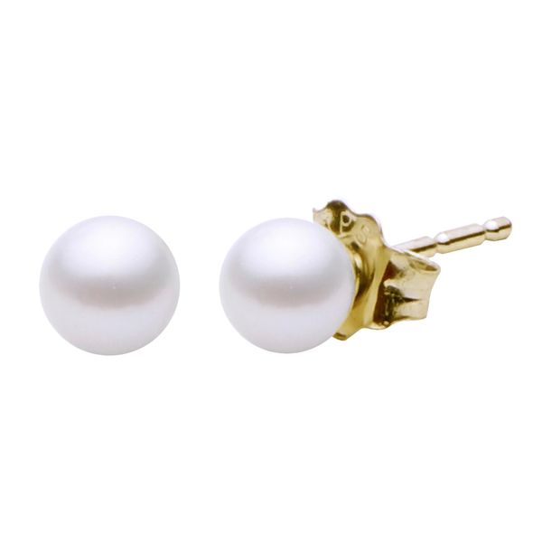 14 Karat Yellow Gold 4MM Freshwater Pearl Stud Earrings Confer’s Jewelers Bellefonte, PA